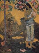 Paul Gauguin Woman holding flowers France oil painting artist